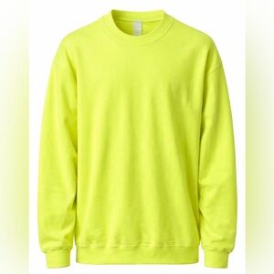 Gildan High Visibility Safety Workwear Crewneck Sweatshirt 🦺 Sz Lg